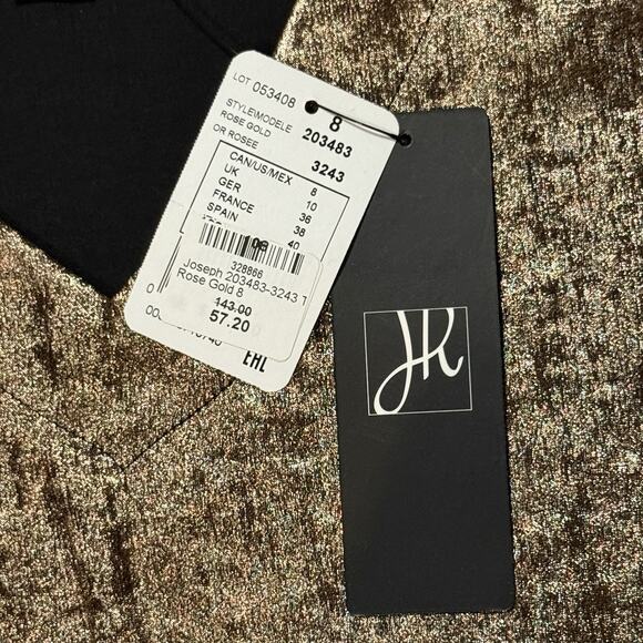 NWT Josef Ribkoff Women Rose Gold Metallic Sleeveless Belted Tunic Blouse Size 8 - Picture 9 of 11